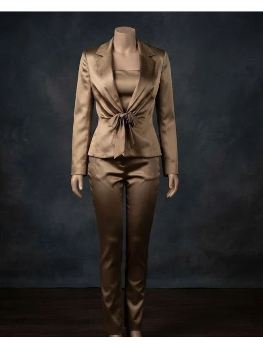 Vintage Kay Unger New York Silk Blend 3-Piece Set Blazer-Bustier-Pants